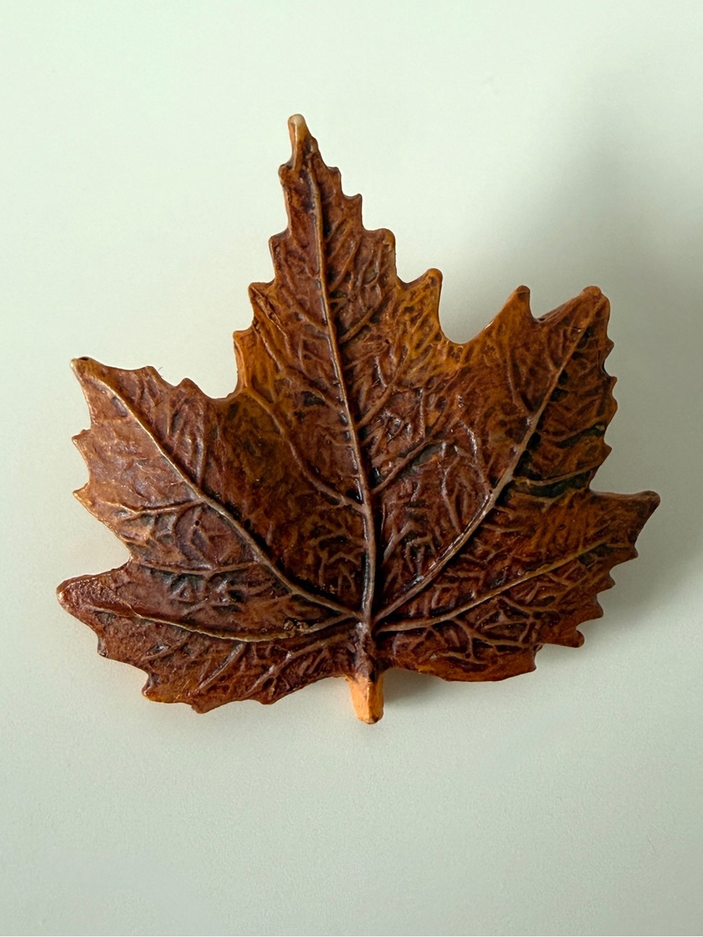 Handcrafted Brown Maple Leaf Brooch - Women Jewelry